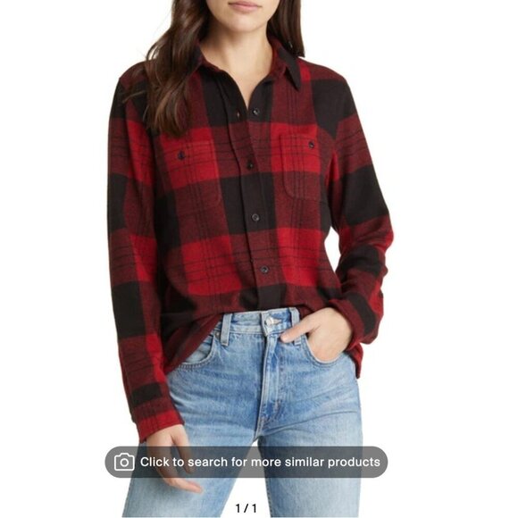 FAHERTY Legend Plaid Knit Button-up Shirt In Orchard House Plaid Size XL - Picture 1 of 6